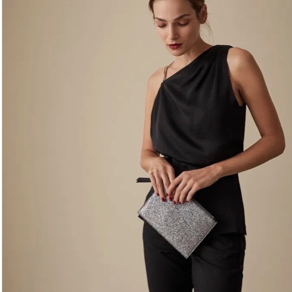 REISS Adalee Strappy Satin Top – Black (Size 6) - Picture 6 of 9